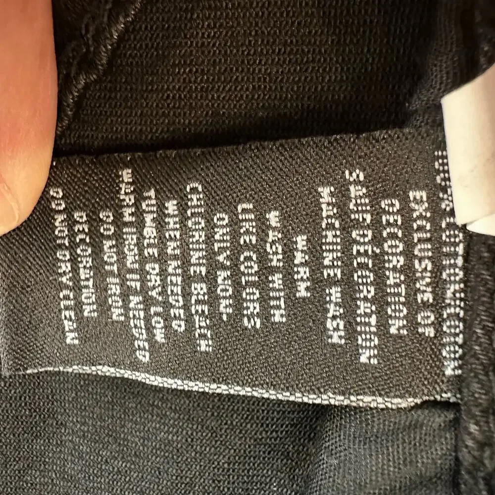 Eternity BC/AD Black Denim Leg Striped + Heart Detail Jeans Tapered Leg Size 42